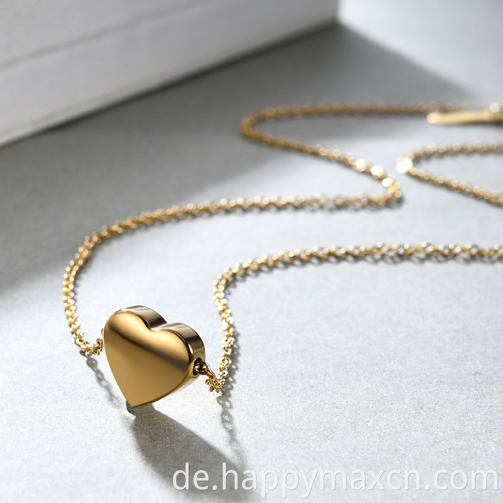 Neue Edelstahl -Herzkette für Frauen Titaniumstahlketten Herzform anheitige Halskette